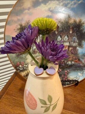 Heart Stud Earrings in Lavender Purple - Women’s Fashion Jewelry